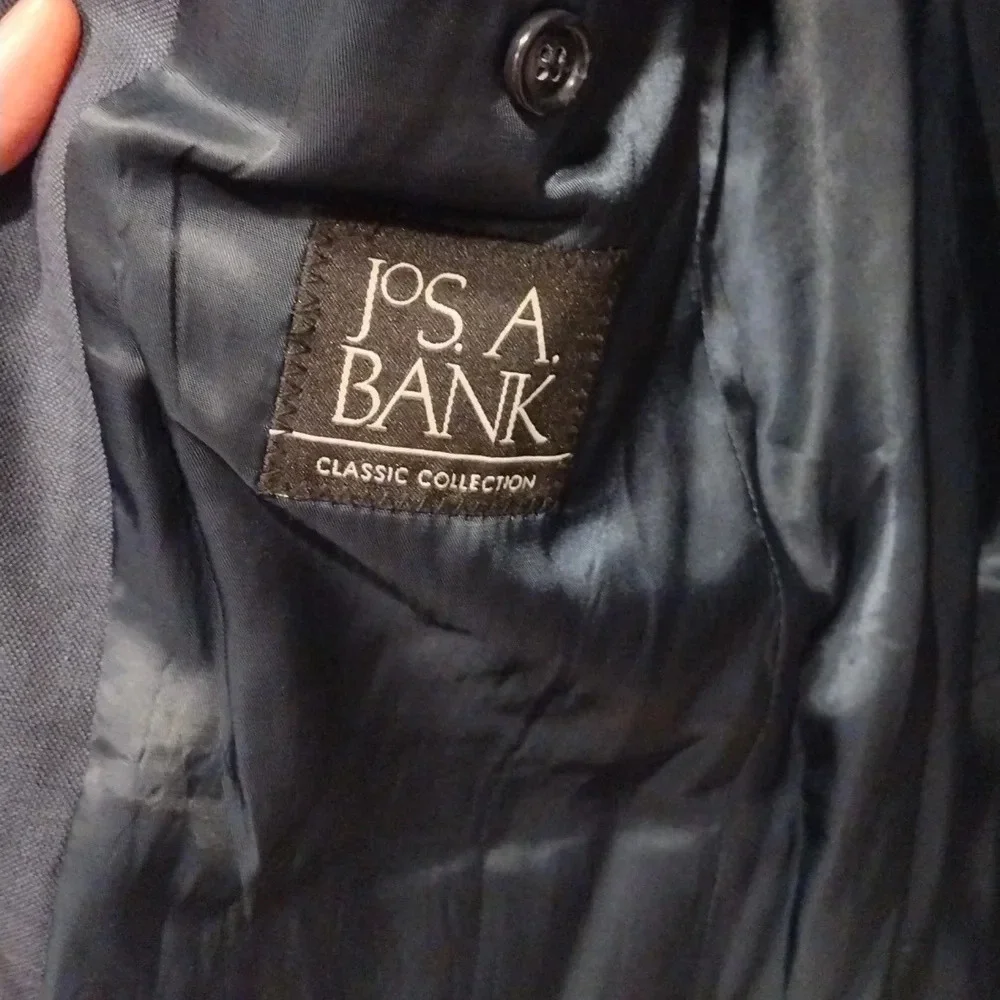 Jos. A. Bank Classic Men's Blue Wool Blend Blazer Suit Coat Size 42L Slim Fit